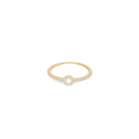 14k Circle Spark Zirconia Ring
