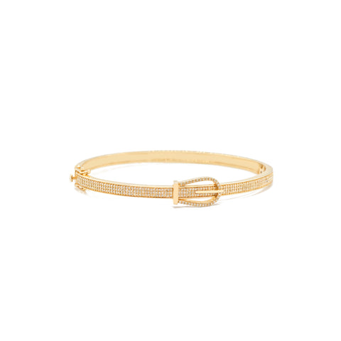 14k Diamond Belt Bangle