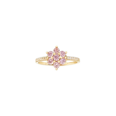 14K Pink Flower Ring