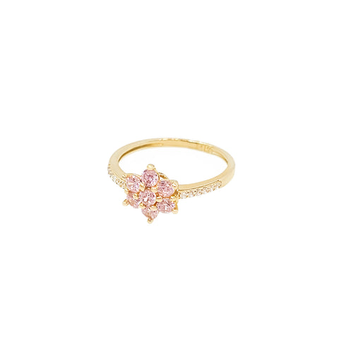 14K Pink Flower Ring