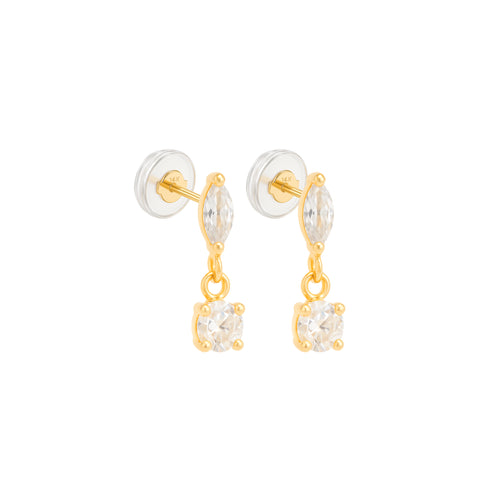 14K “Marquise Drop Glow” Earrings – Gold & CZ