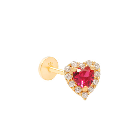 14K Red Heart Piercing