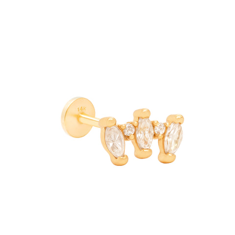 14K Triple Marquise Piercing