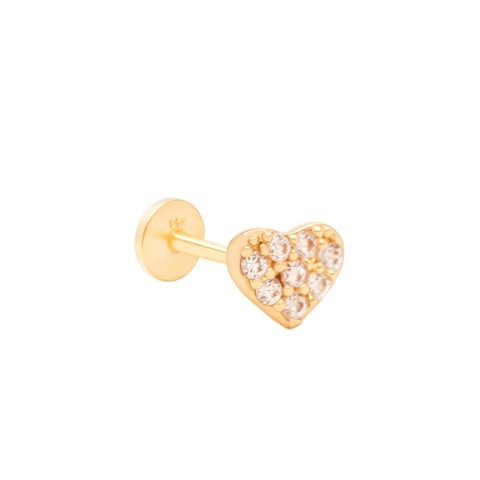 14K Mini Heart CZ