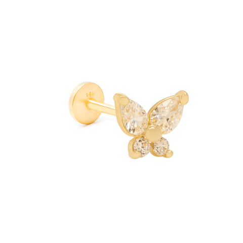 14K Butterfly Piercing