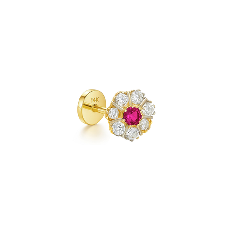 14K “Flower Bloom” CZ – Cartilage Piercing