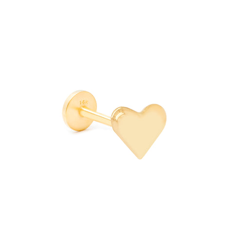 14K Plain Heart Piercing