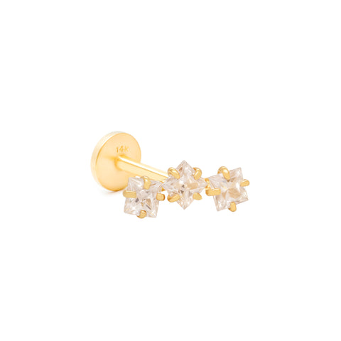 14K Princess curve mini Bar Piercing