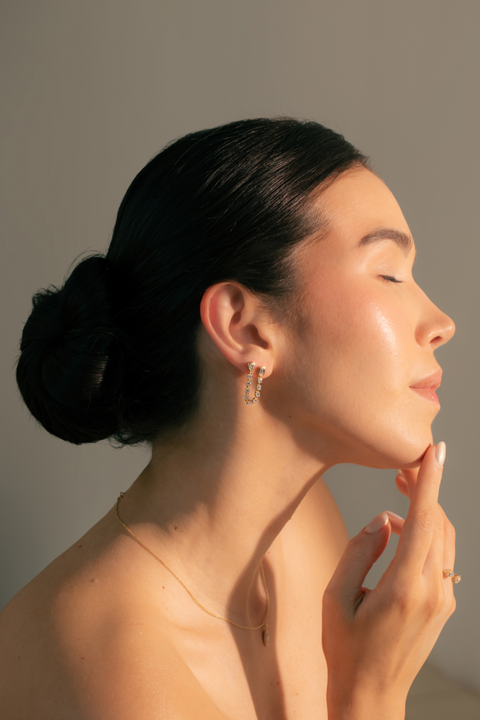 14K “Baguette Radiance” Drop Earrings – Gold & Lab Diamonds