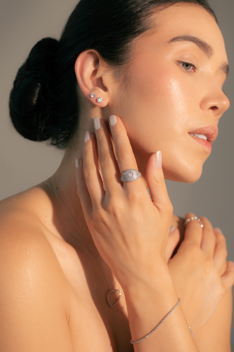 14K “Stardust Dome” Diamond Ring – Gold & Lab Diamonds