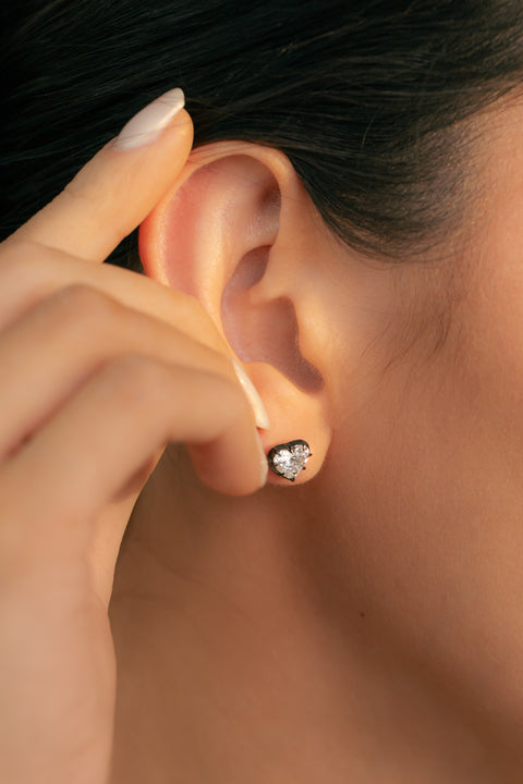 14K “Radiant Heart Studs” – Gold & Lab Diamond
