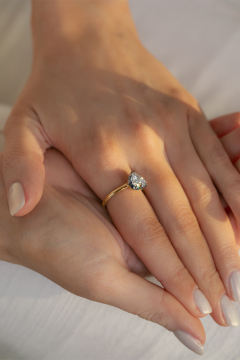 14K “Luminous Heart” Diamond Ring – Gold & Lab Diamond