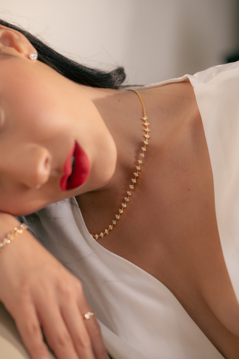 14K “Radiant Petals” Lab Diamond Necklace – Gold & Lab Diamonds