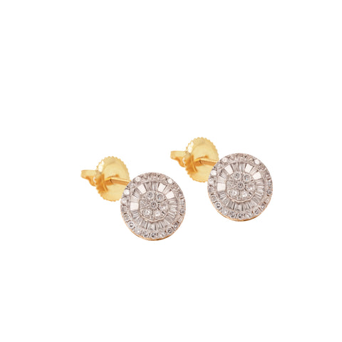 14K Baguette Diamond Earrings