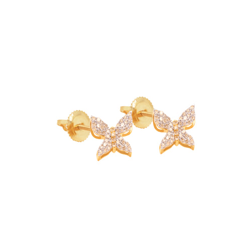 14K Butterfly Diamond Earrings