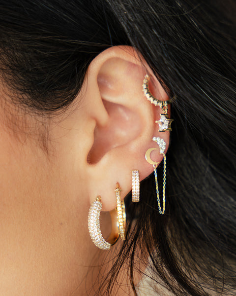 14k Starlight Gold Huggies