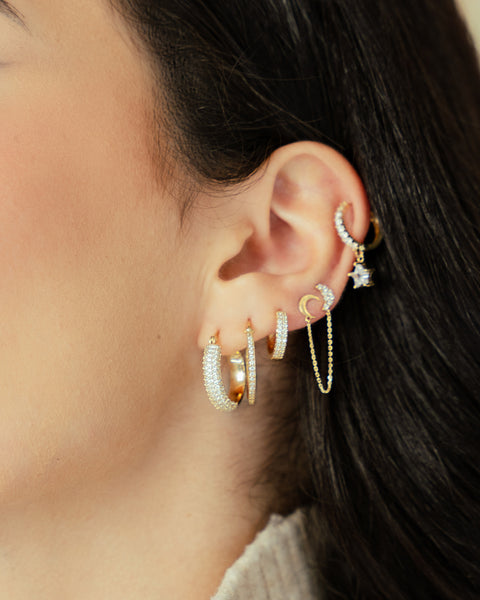 14k Starlight Gold Huggies