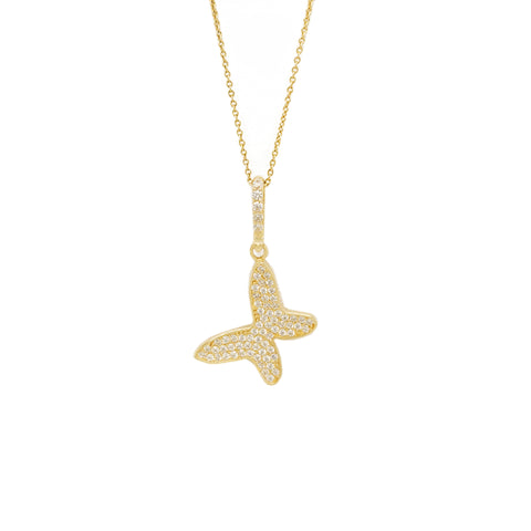 14k Sparkling Butterfly Necklace