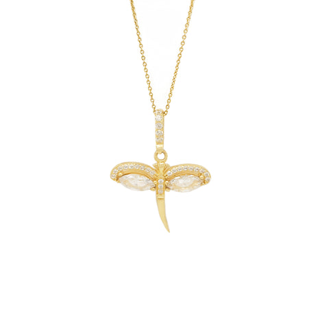 14k Bright DragonFly Necklace
