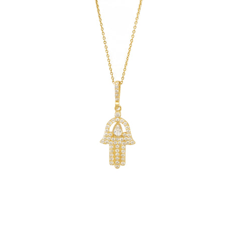 14k Bright Hamsa Necklace