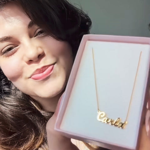 Custom 14k Gold Nameplate Necklace | Personalized Jewelry by Doradus