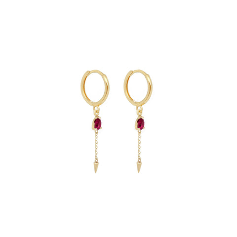 14k Fancy Drop & Spike Huggies