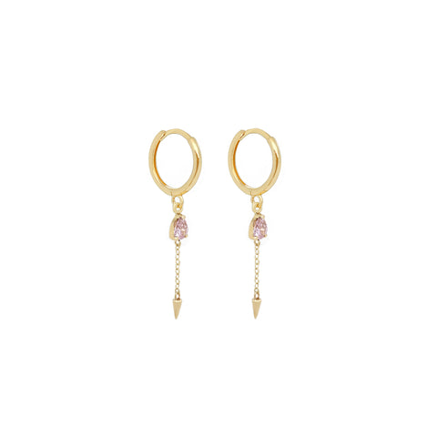 14k Fancy Drop & Spike Huggies