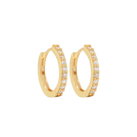 14k bright CZ Huggies