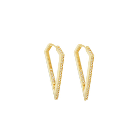 14k Glam Triangle Huggies