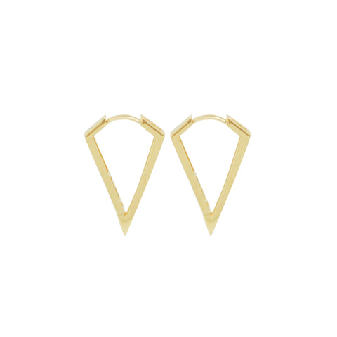 14k Glam Triangle Huggies