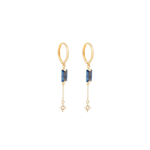 14k Baguette Zirconia Huggies