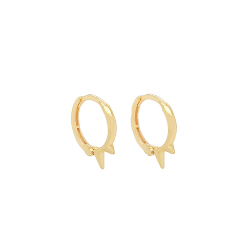 14K “Spike Huggies” – Mini Hoop Earrings with Spikes