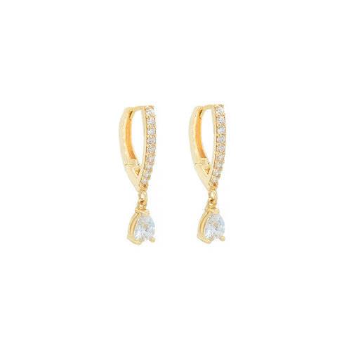 14k Elegant & Bright Drop Huggies