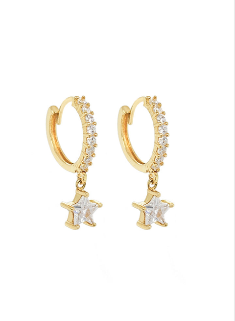 14k Starlight Gold Huggies