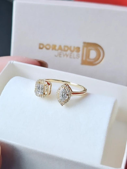 Radiant and Marquise Diamond Ring