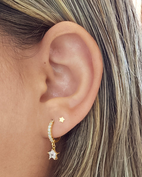 14k Starlight Gold Huggies