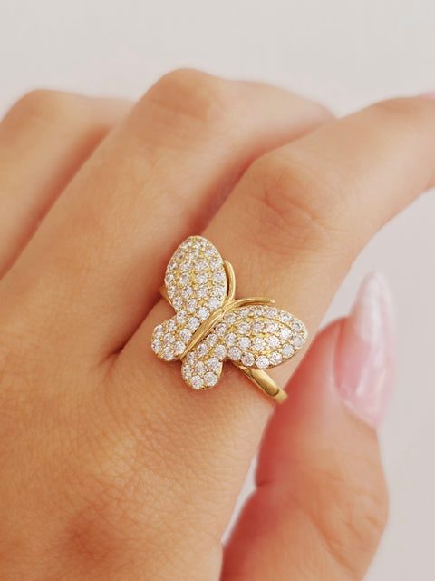 14k Bright Butterfly Ring