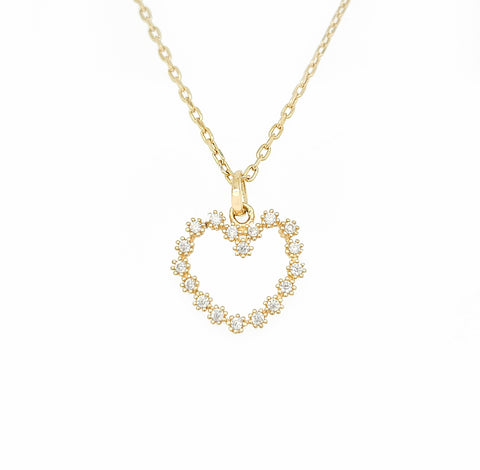 14K Daisy Heart Necklace