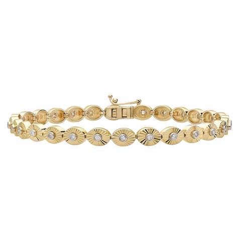 Sunray Link Tennis Bracelet — Oval / Heart / Round / Square