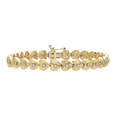 Sunray Link Tennis Bracelet — Oval / Heart / Round / Square