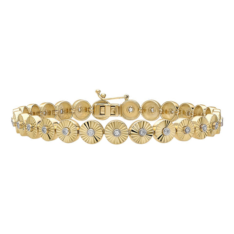 Sunray Link Tennis Bracelet — Oval / Heart / Round / Square