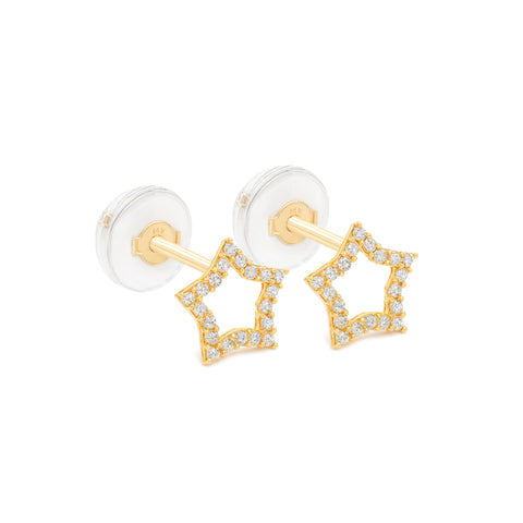 14k Open Star Studs