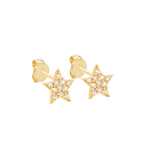 14k Bright Star CZ Earrings