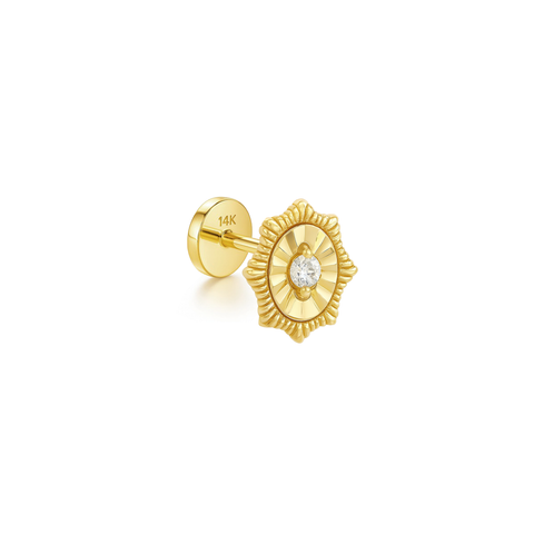 14K “Solara Medallion” CZ – Cartilage Piercing
