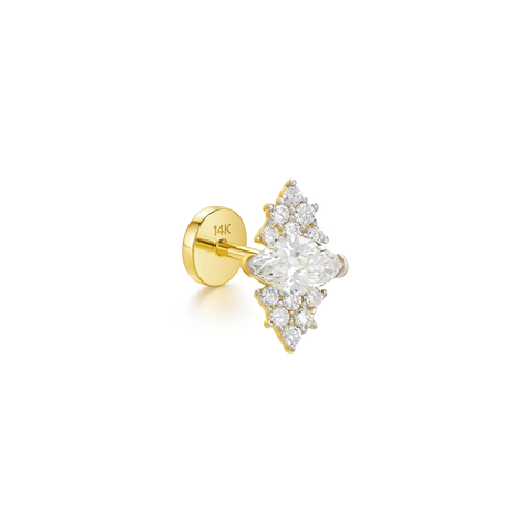 14K “Nova Marquise” CZ Halo – Cartilage Piercing