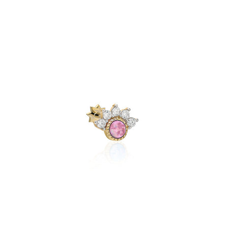 14K “Celestial Opal” CZ Halo – Cartilage Piercing