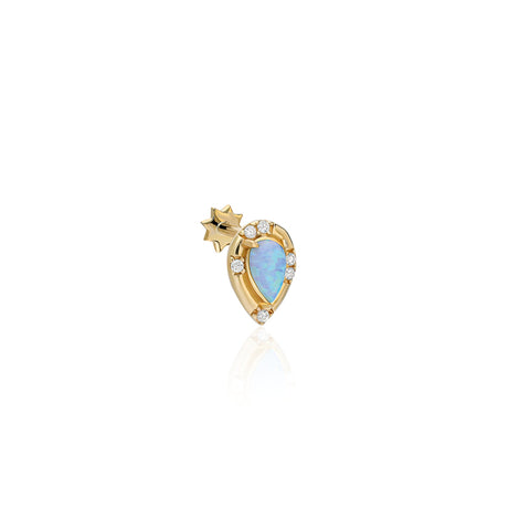 14K “Opal Drop” CZ & Opal – Cartilage Piercing