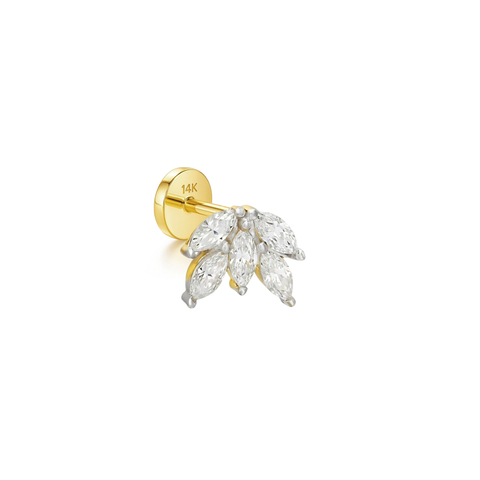 14K “Luna Bloom” Marquise CZ – Cartilage Piercing