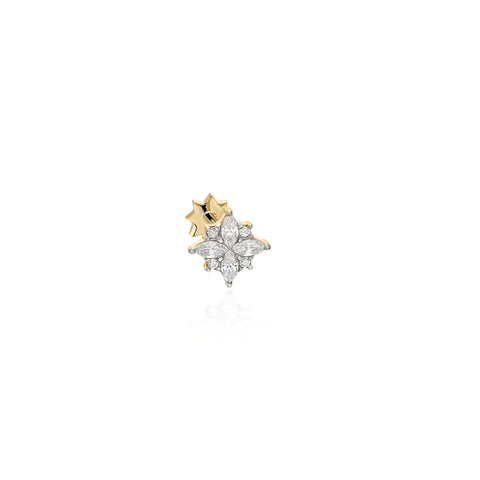 14K “Stellar Bloom” Marquise CZ – Cartilage Piercing