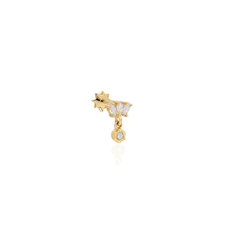 14K “Celeste Drop” CZ Cluster – Cartilage Piercing